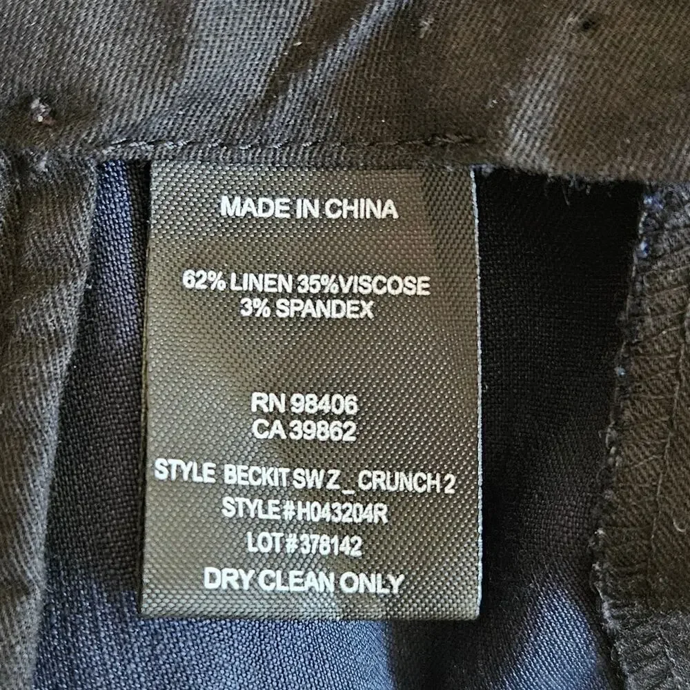 Theory Beckit SW Z Crunch 2 Linen Blend Shorts Navy Sz 34 9